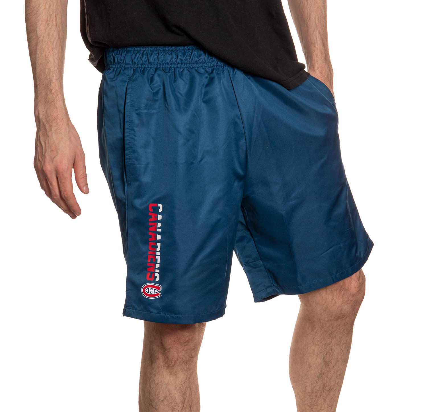 Men's Quick Dry Athletic Shorts with Pockets - Lightweight Breathable Workout Shorts for Running, Gym & Outdoor Sports | NHL Team Logo Design