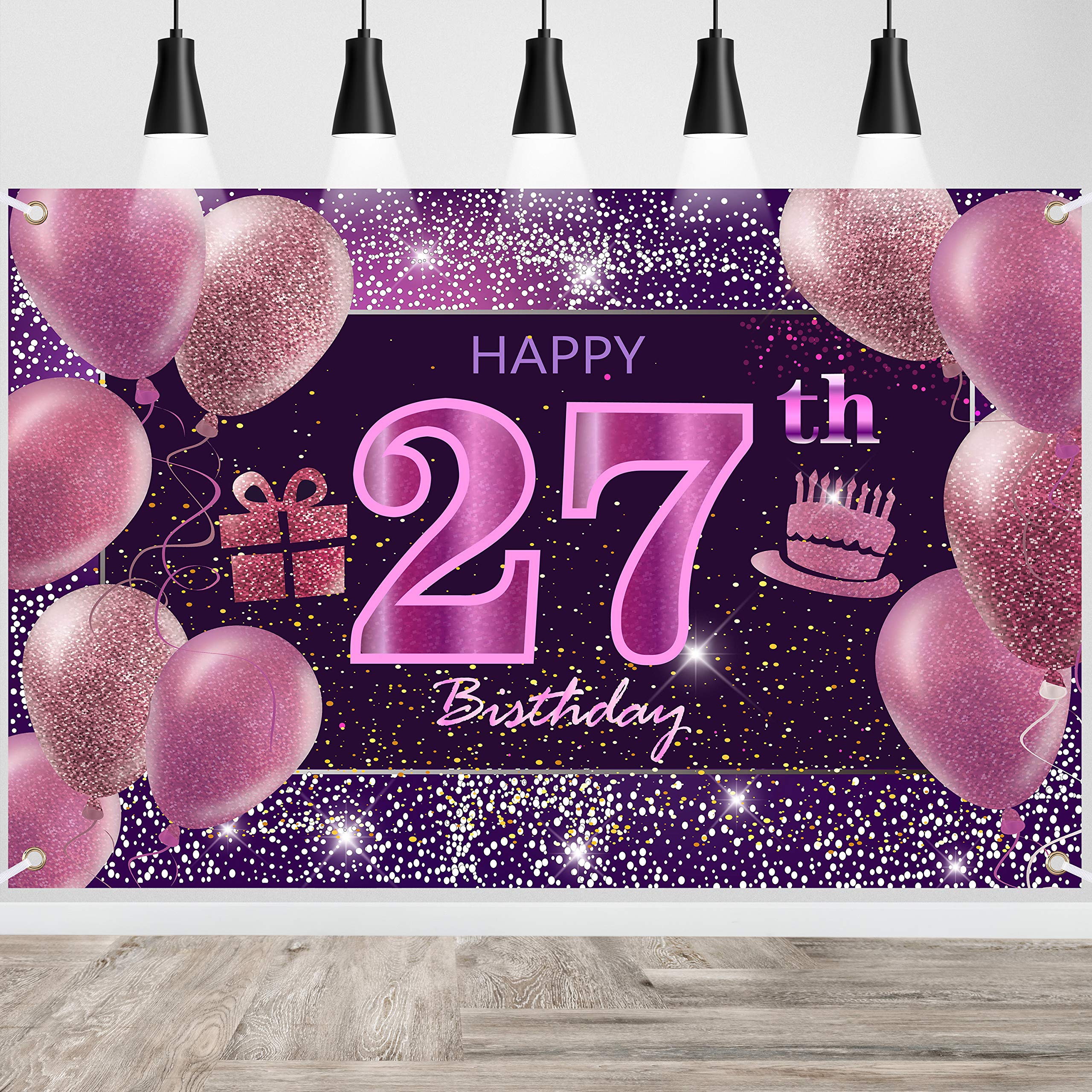 IMISI 27th Birthday Decorations for Women - Pink Happy Birthday Banner & Party Backdrop for Girls | Perfect for Birthday Parties, Baby Showers & Special Celebrations