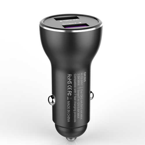 Bakeey QK518 Dual USB Car Charger with Quick Charge 3.0 - Fast Charging for iPhone, Samsung, Xiaomi, Huawei - Perfect for Road Trips & Daily Commutes