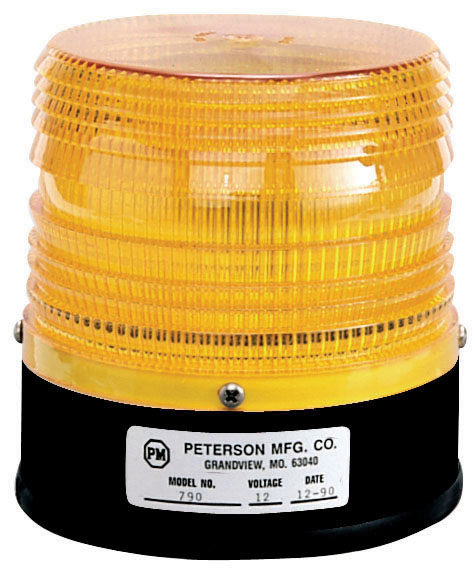 PM 790A 12-24V Amber Quad Flash Strobe Light - 17 Joule High-Intensity Warning Beacon for Emergency Vehicles, Construction Sites & Road Safety