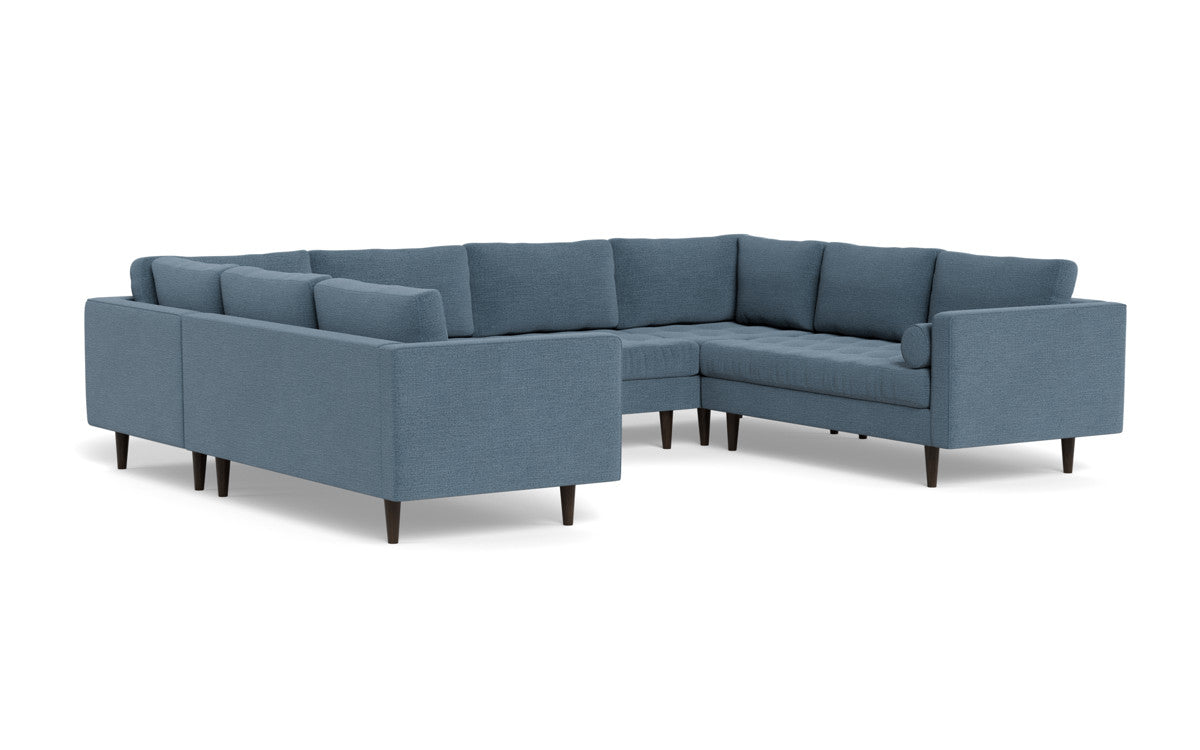Ladybird 134 U Sectional Sofa - Modern L-Shaped Couch with Reversible Chaise, Soft Fabric Upholstery for Living Room, Family Room, or Home Theater