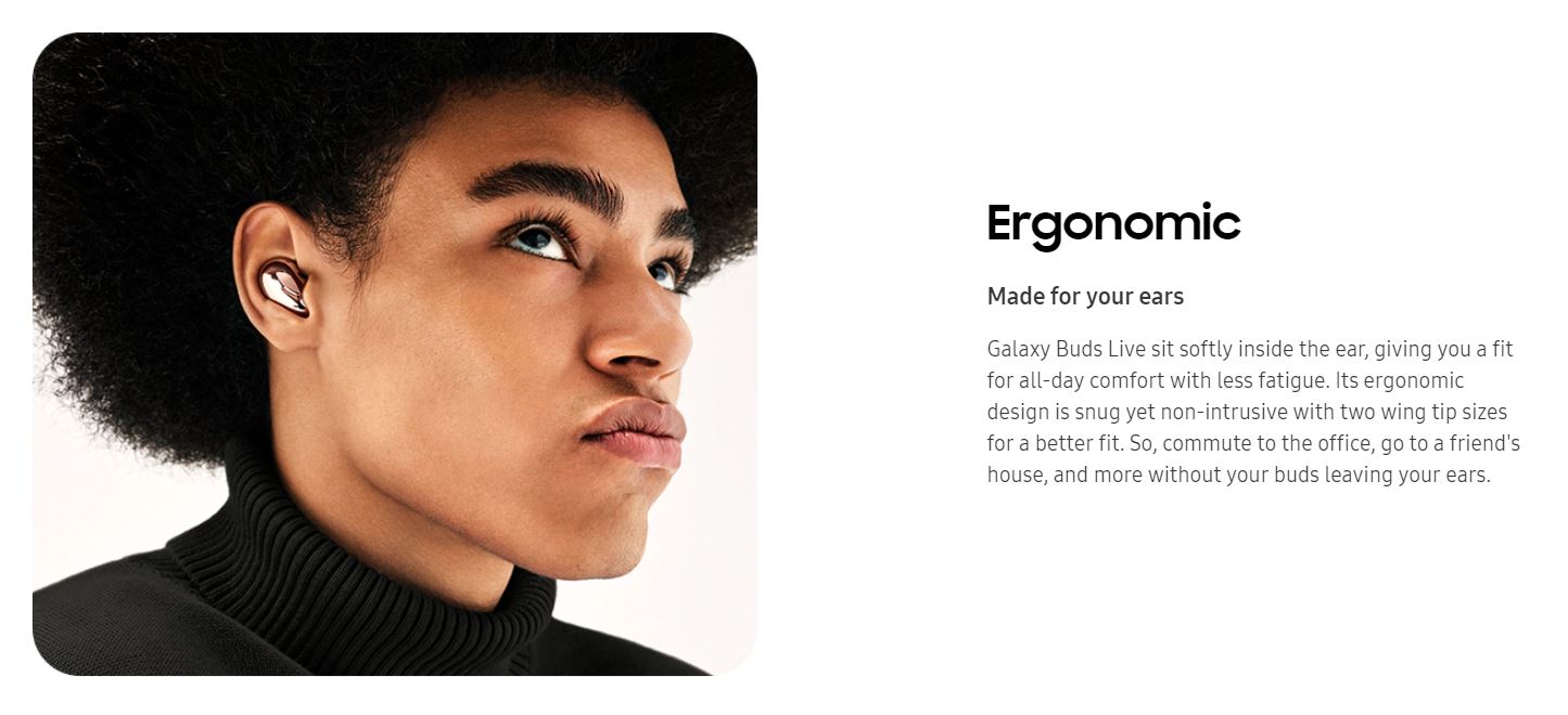 SAMSUNG Galaxy Buds Live SM-R180 Wireless Bluetooth Earbuds with Active Noise Cancelling (ANC) - Compatible with iOS & Android - Renewed Like New Mystic Black - Perfect for Workouts, Commuting & Travel