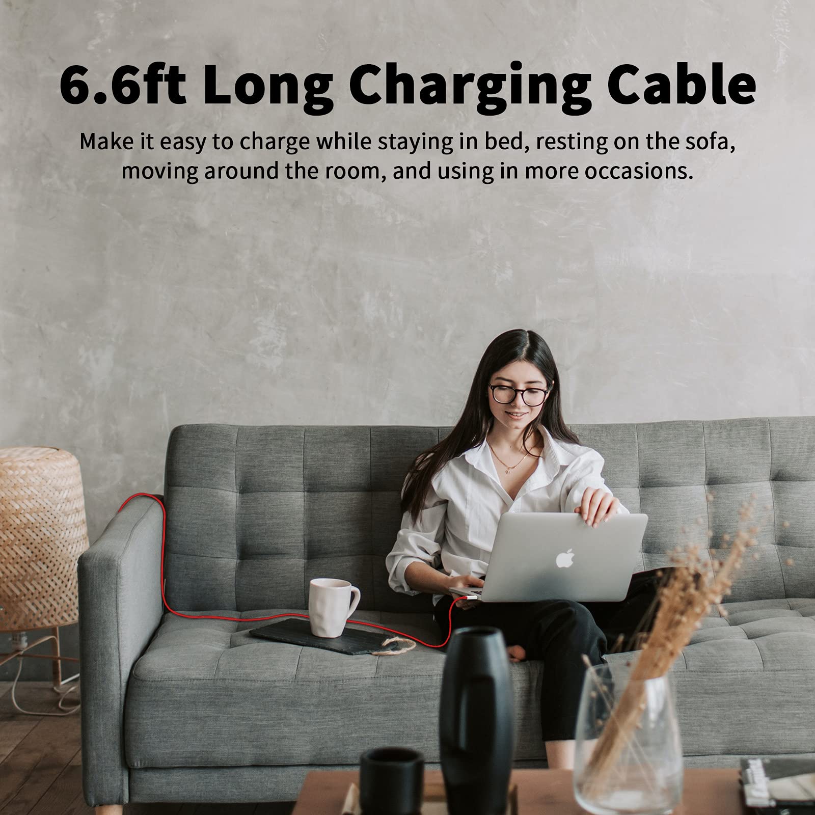 SUPERVOOC USB-C to USB-C Cable 6.6FT 2-Pack - 65W Fast Charging Type C Cable for OnePlus 10T 9 Pro 8T 8 Pro 7T, iPad Pro, MacBook Pro/Air - Perfect for Home, Office & Travel Charging