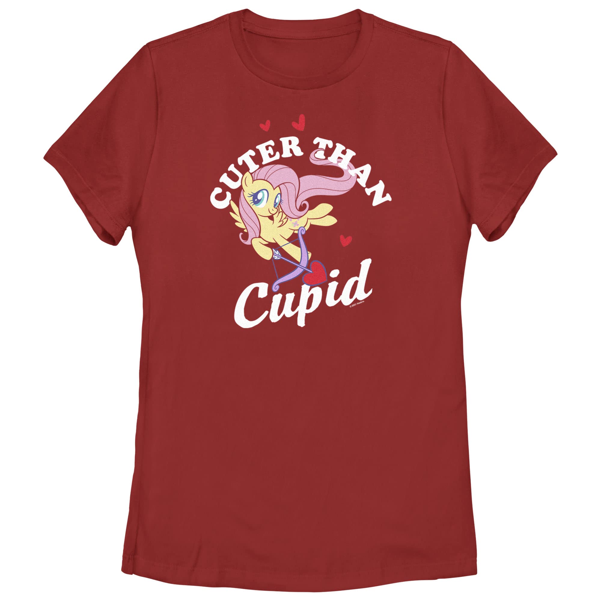 Women's My Little Pony: Friendship is Magic Cuter Than Cupid Graphic T-Shirt | Cartoon Character Tee for Fans | Perfect for Cosplay, Birthday Gifts & Casual Wear