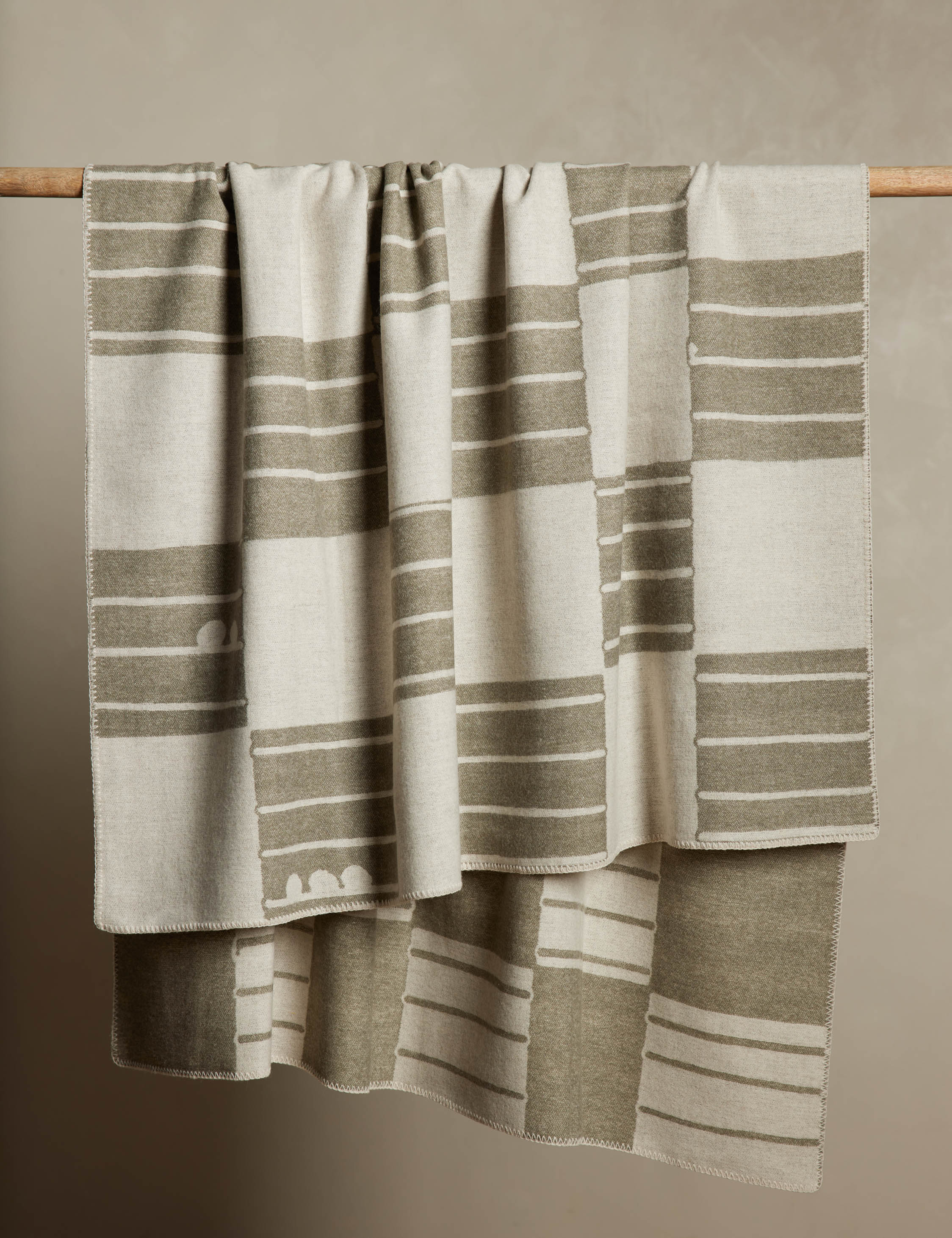 Reversible Checkered Wool Throw Blanket by Sarah Sherman Samuel - Cozy & Stylish for Sofa, Bed, or Home Decor