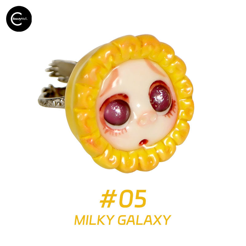 QUANDO Starry Sky Pig Series - Handmade Polymer Clay & Sterling Silver Adjustable Ring for Women | Boho Chic Jewelry Gift for Birthday, Anniversary & Everyday Wear