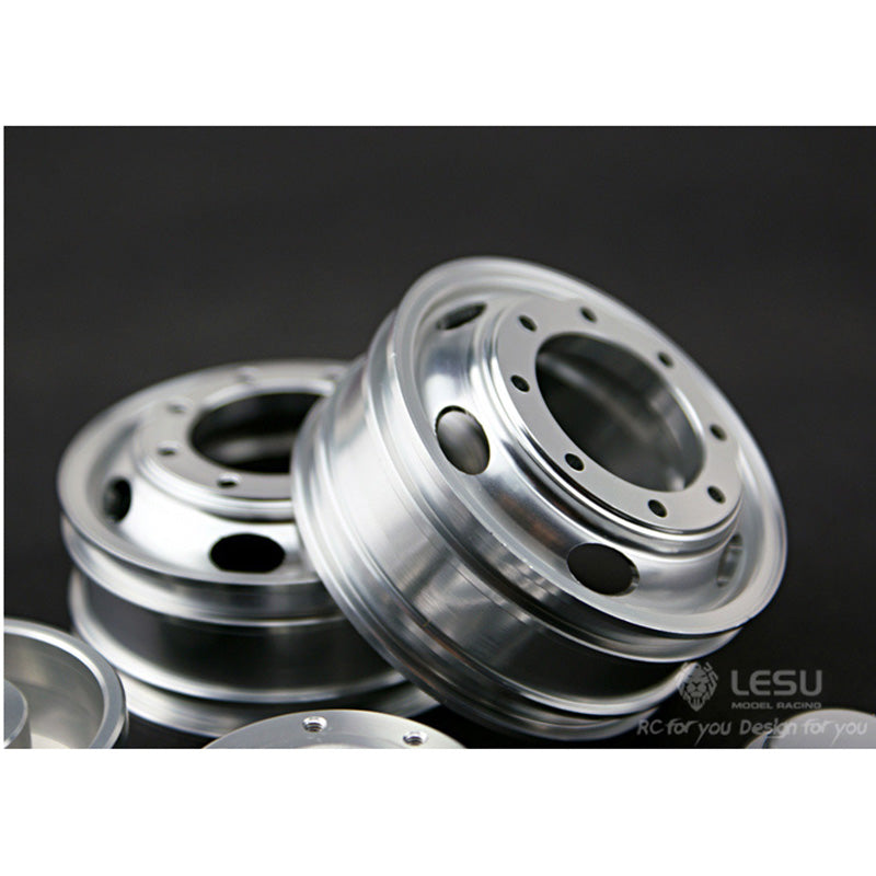 LESU 1/14 Scale Metal Wheel Hub Bearing with Hex Brake & Rubber Tires - Replacement Parts for RC Tamiya Tractor Truck & Tipper Trailer - Perfect for DIY Repair, Off-Road Racing, and Heavy-Duty Hauling Scenarios