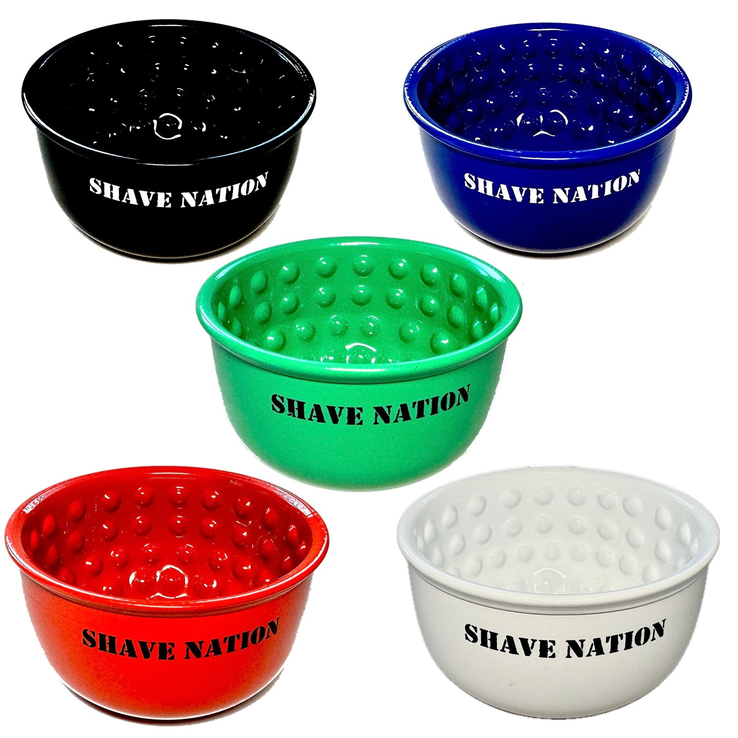 Shave Nation Bumpy Palm Bowl - Premium Shaving Soap Bowl for Men, Non-Slip Grip, Perfect for Wet Shaving & Beard Care at Home or Travel