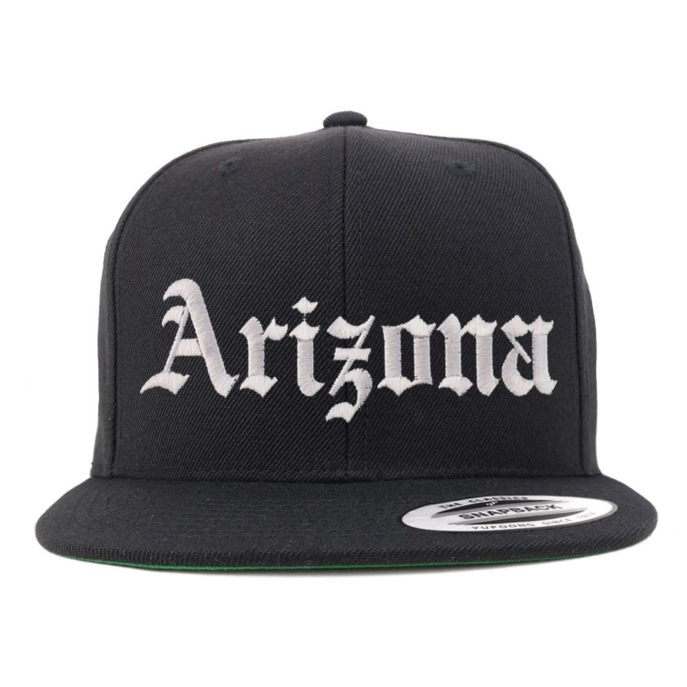 Arizona State Old English Embroidered Snapback Hat - Trendy Flatbill Baseball Cap for Men & Women - Perfect for College Games, Streetwear Fashion and Sun Protection