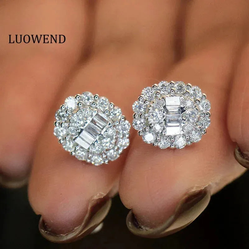 18K White Gold Diamond Stud Earrings for Women - 1.0 Carat Natural Real Diamond Luxury Wedding Jewelry Set - Perfect for Bridal, Anniversary, and Special Occasion Gifts