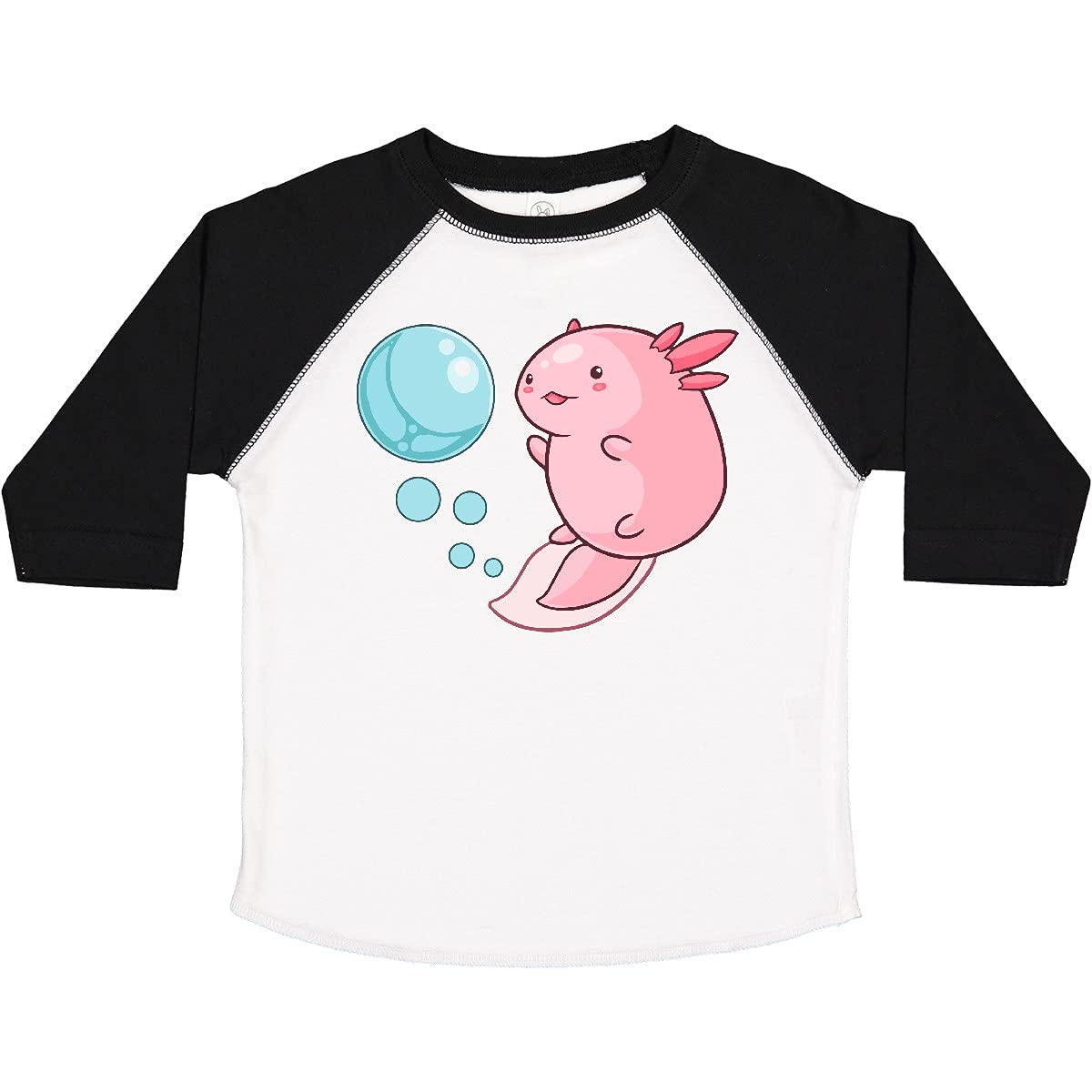 Cute Axolotl and Bubbles Heart Print Toddler T-Shirt - Soft Cotton Kids Tee for Casual Wear, Playdates & Birthday Gifts