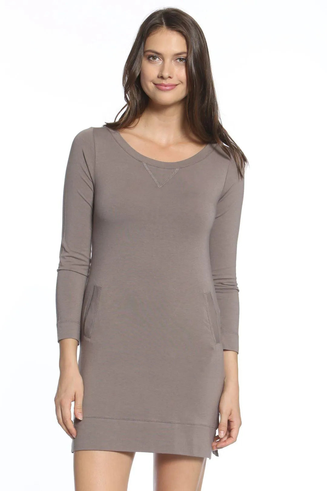 Malibu 3/4 Sleeve Lounge Dress for Women - Soft Casual Summer Dress with Pockets - Perfect for Home, Yoga, and Beach Cover-Up