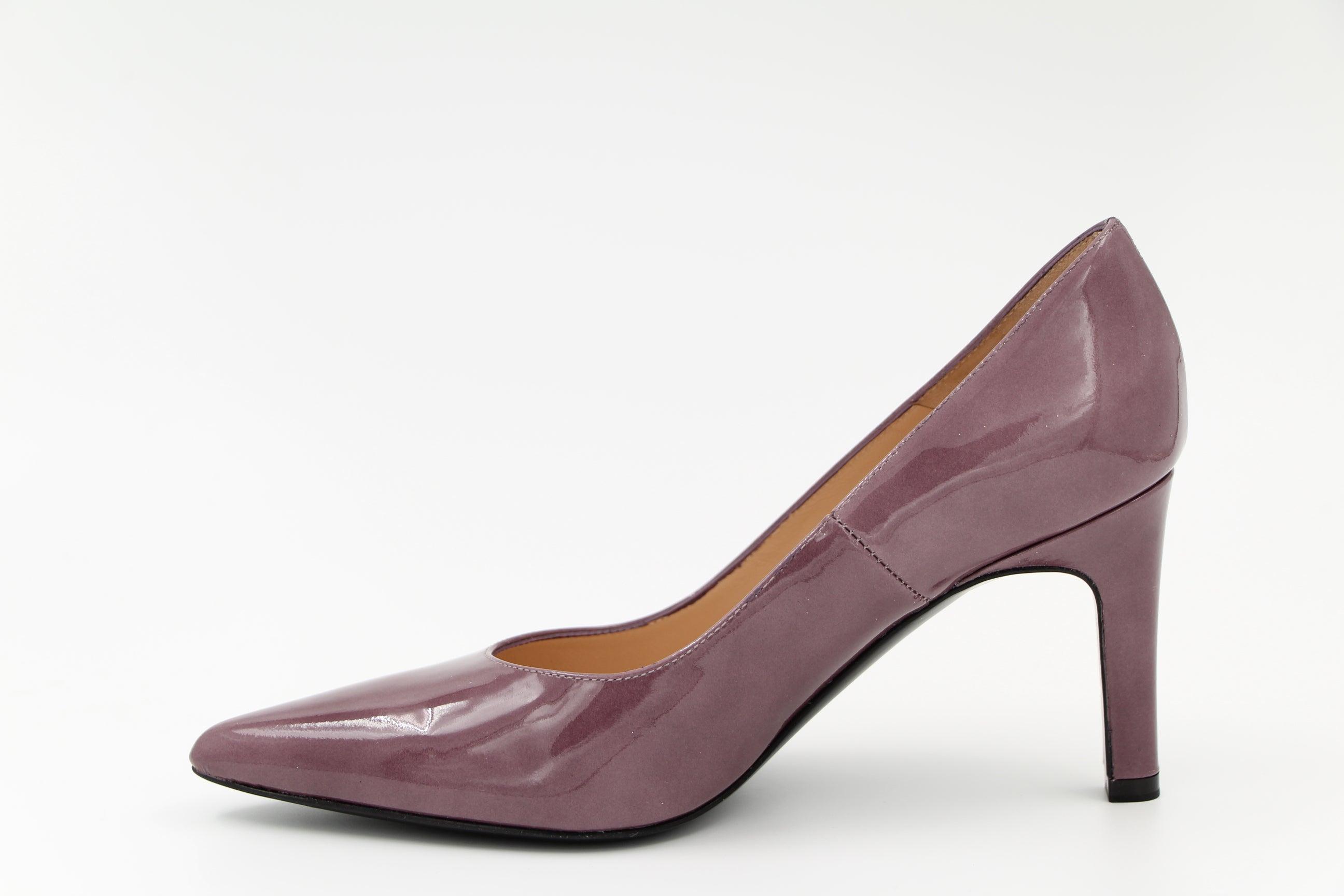 PETER KAISER Women's Plum Patent Leather Court Shoes - Elegant Pointed Toe Pumps for Work, Office & Special Occasions
