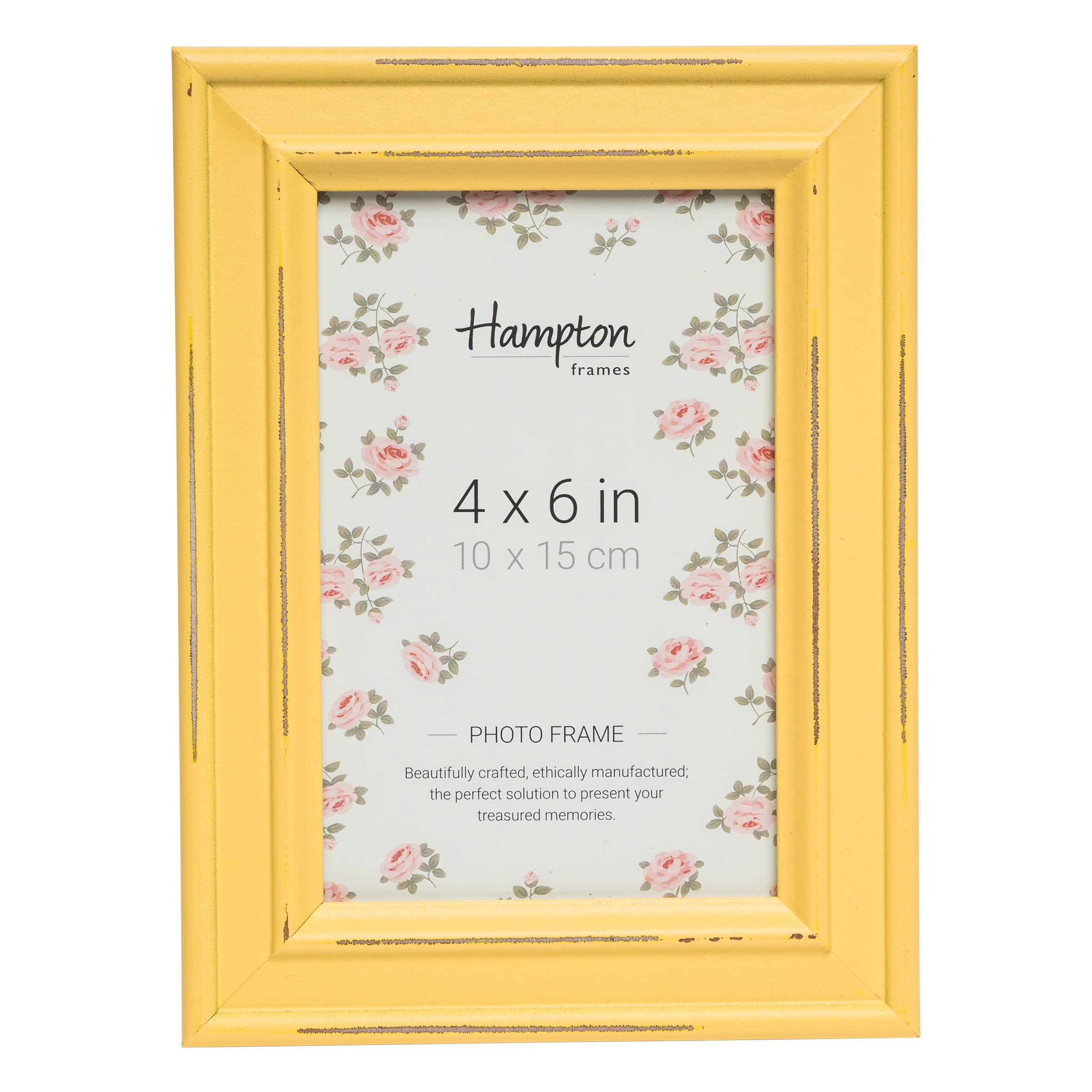 4x6 Yellow Picture Frame with Glass - PALOMA PAL301946Y - Perfect for Wall Decor, Tabletop Displays & Photo Gifts (10x15cm)
