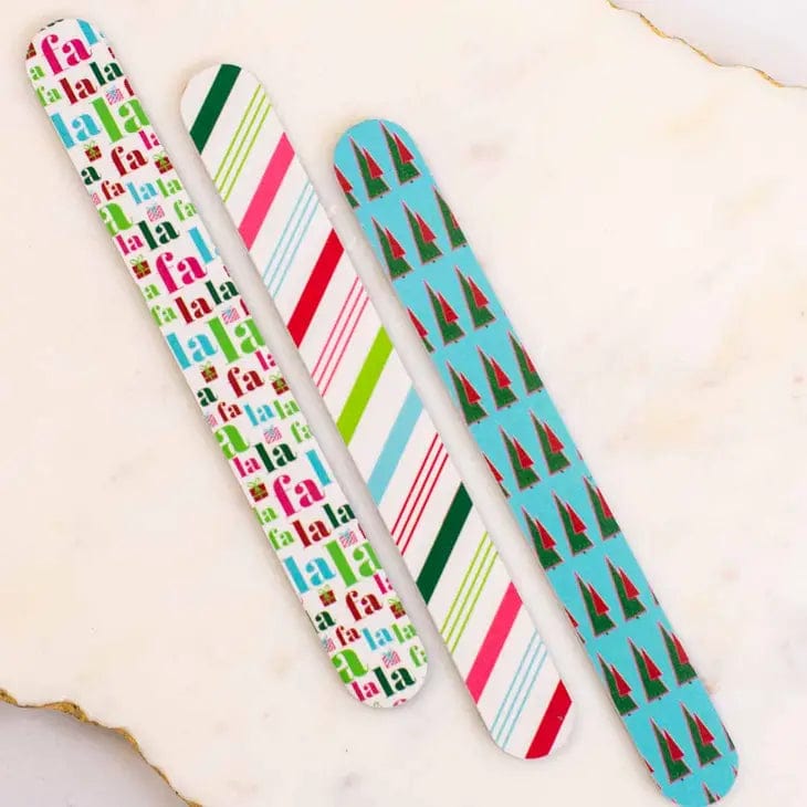 Christmas Nail File Set - 12pc Holiday Nail Care Kit with Buffer, Shiner & Emery Boards - Perfect for Gift Giving, Stocking Stuffers & DIY Manicures at Home