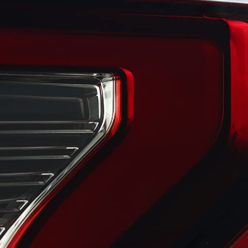 Spec-D Tuning Red Smoke LED Tail Lights with Light Bar - Compatible with 2018-2020 Ford F-150 (Left & Right Pair) - Enhanced Style & Visibility for Night Driving & Custom Truck Builds