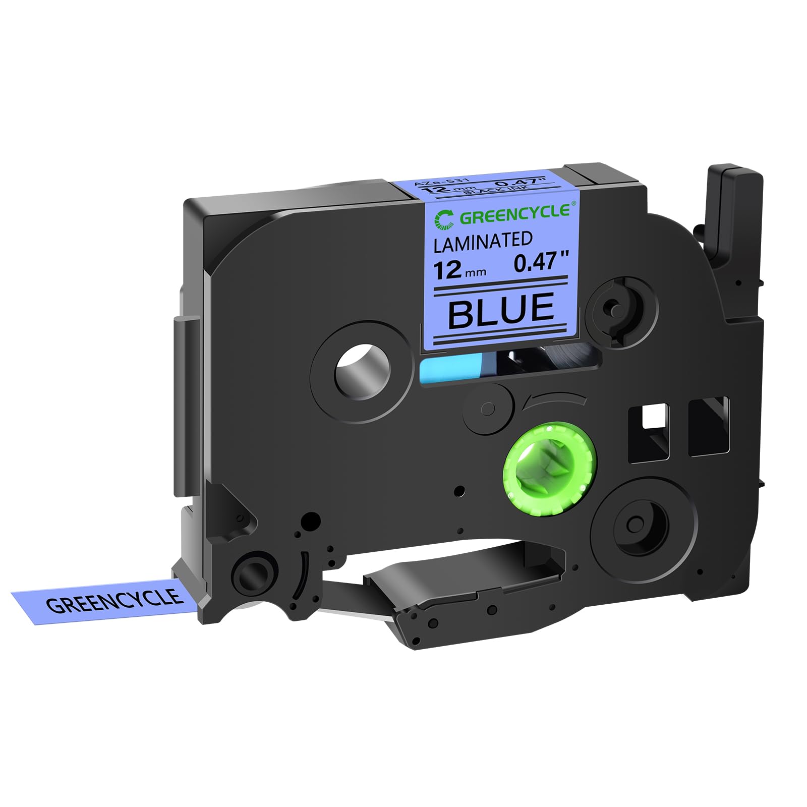 GREENCYCLE 1 Pack Compatible Black on Blue 12mm Label Tape for Brother PTouch TZ531/TZe531 Printers - Perfect for Office Organization & Home Labeling