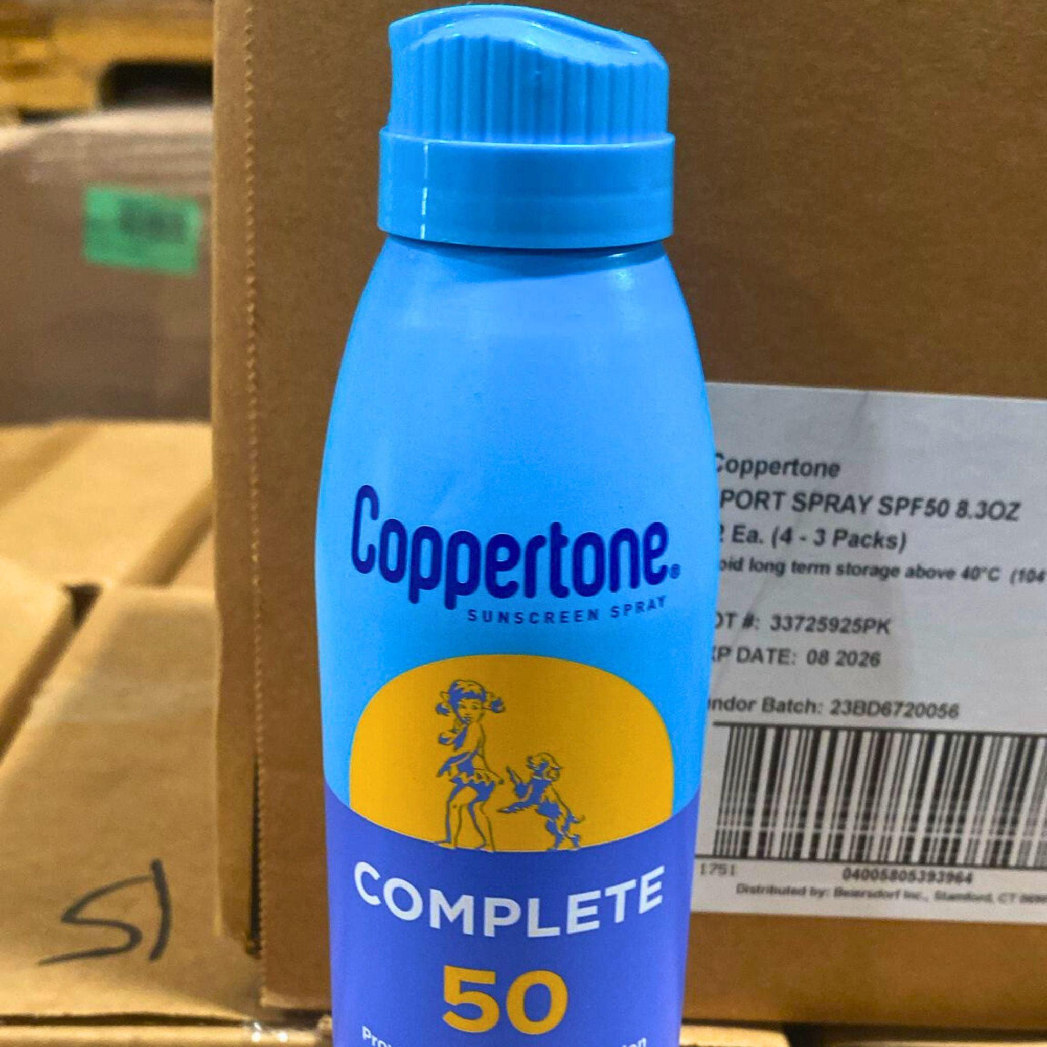 Coppertone Sunscreen Spray SPF 50 - 5.5 oz (62 Pack Bulk) - Water-Resistant, Broad Spectrum UVA/UVB Protection for Beach, Pool & Outdoor Activities