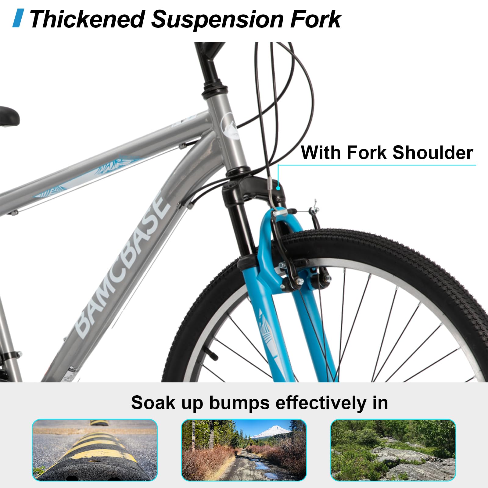 HILAND 26 & 27.5 Inch Mountain Bike for Men & Women - 21-Speed MTB with High-Tensile Steel Frame & V Brake - Adult Hardtail Bicycle for Trail Riding, Commuting & Outdoor Adventures