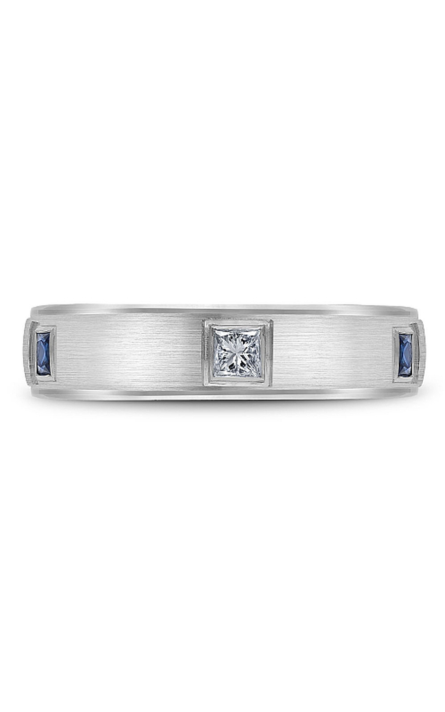 Bleu Royale Men's Wedding Band RYL 016WDS55 - 14K White Gold Diamond Ring for Grooms & Engagement - Perfect for Weddings, Anniversaries & Special Occasions