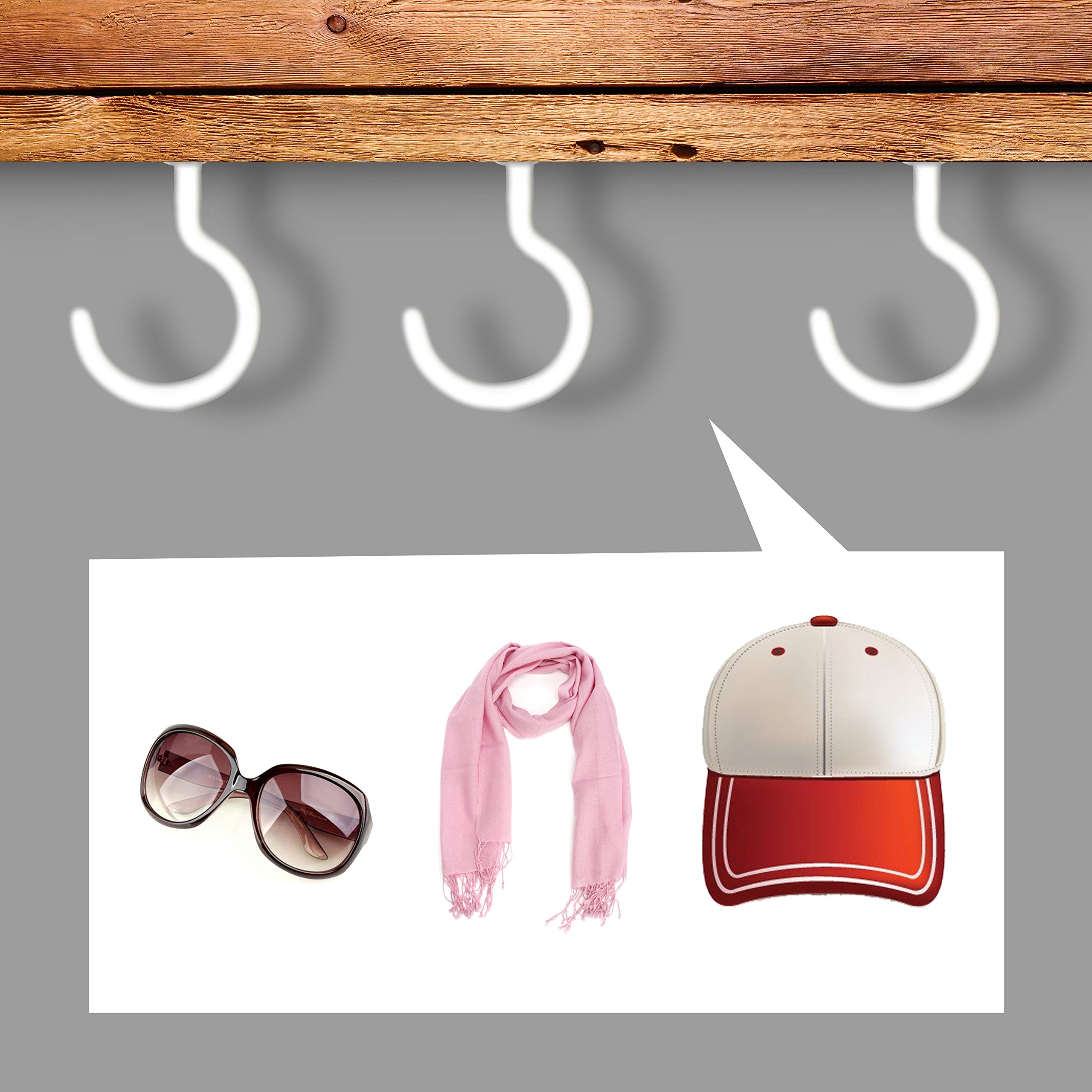 22 Pack 2.9 Inch Vinyl Coated Screw-in Ceiling Hooks - Heavy Duty Wall Hooks for Plants, Kitchen, Cups - Indoor & Outdoor Use - Perfect for Hanging Baskets, Utensils & Home Organization