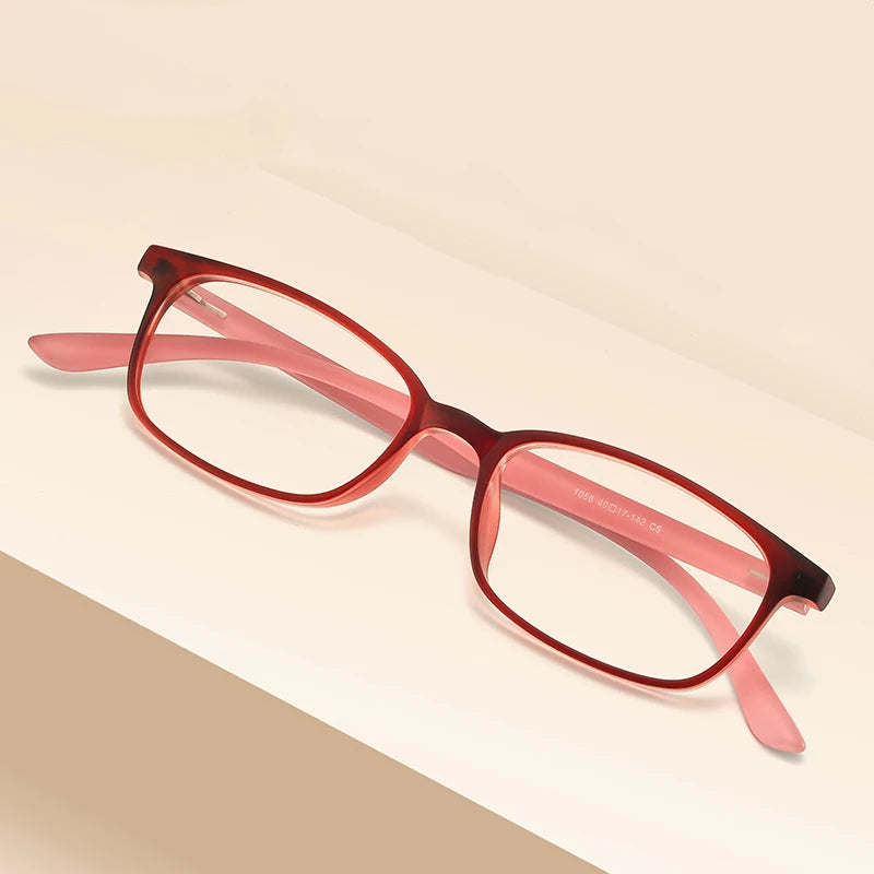 Bclear Unisex Full Rim Square Small TR90 Titanium Eyeglasses 1056 - Lightweight & Durable Glasses for Men & Women - Perfect for Reading, Working & Daily Wear