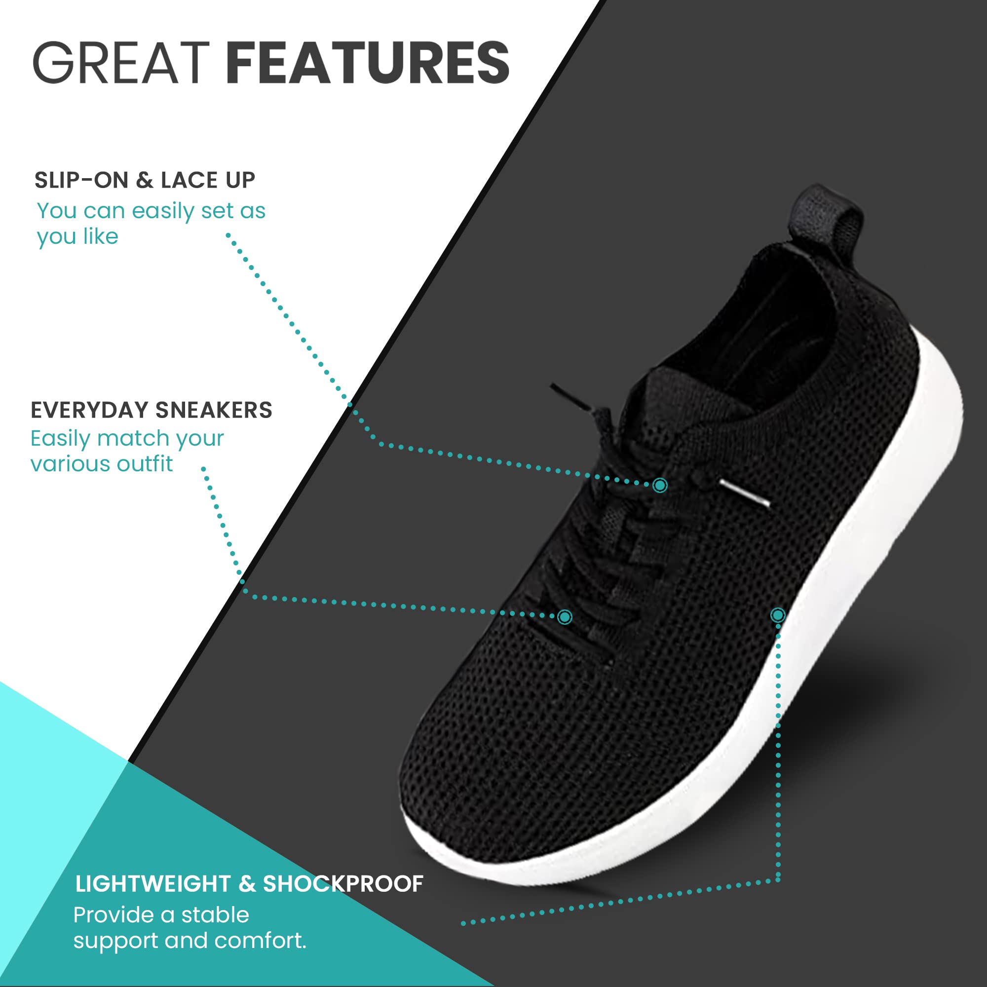 Women's Slip-On Walking Sneakers - Lightweight Breathable Comfortable Tennis Running Shoes for Women - Perfect for Gym, Jogging, and Everyday Wear
