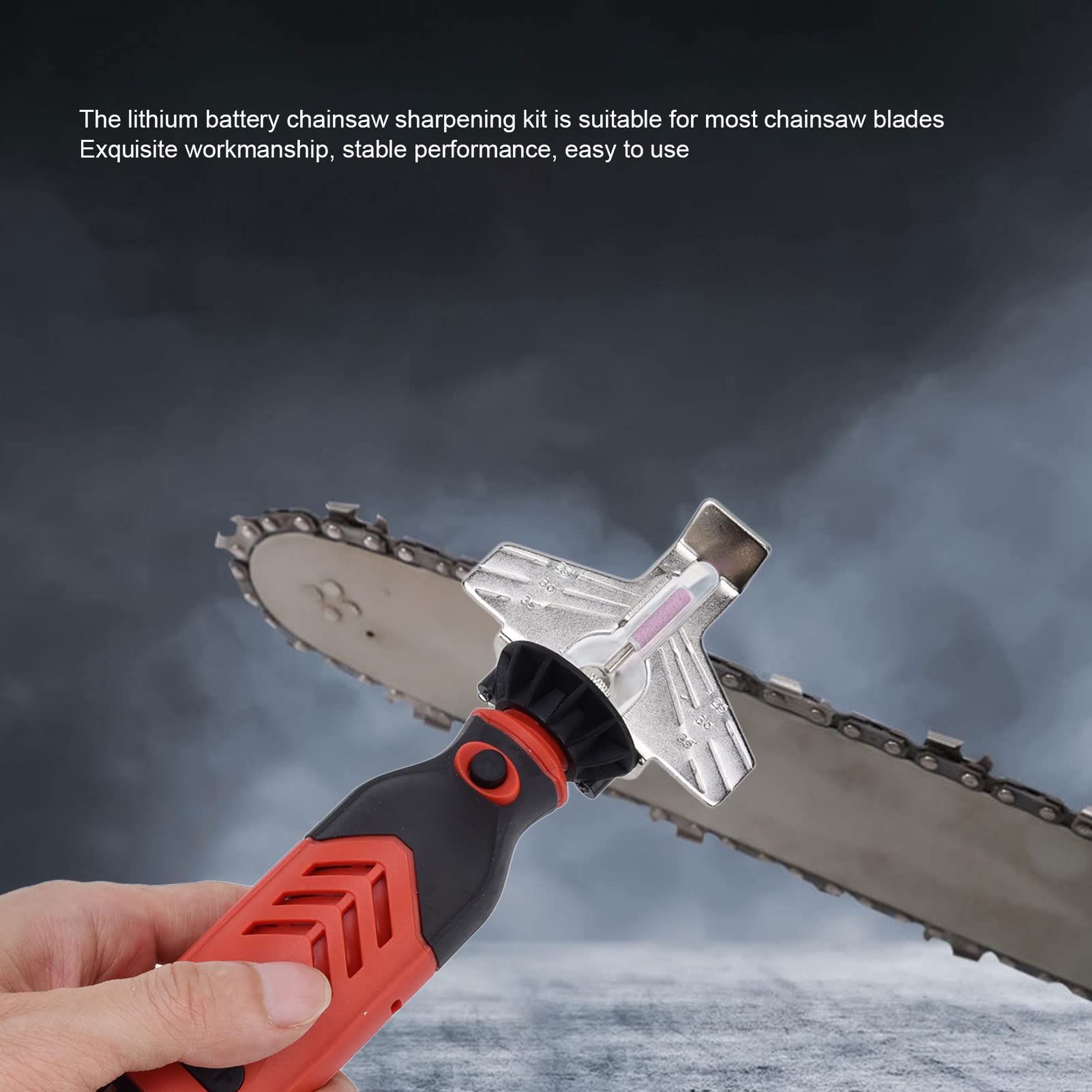 FOUF 3.6V Cordless Electric Chainsaw Sharpener Kit - 18000 RPM High Speed Chain Grinder for Chainsaw Maintenance & Sharpening | Perfect for Outdoor Gardening Tools & Wood Cutting Projects