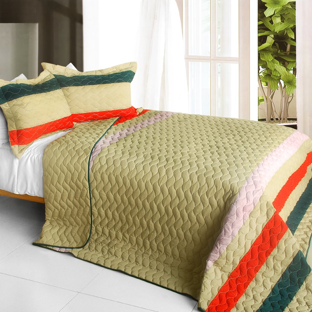 Rose Life 3-Piece Patchwork Quilt Set - Full/Queen Size Bedding - Soft & Stylish Comforters for Cozy Bedroom Decor, Guest Room & Dorm Essentials