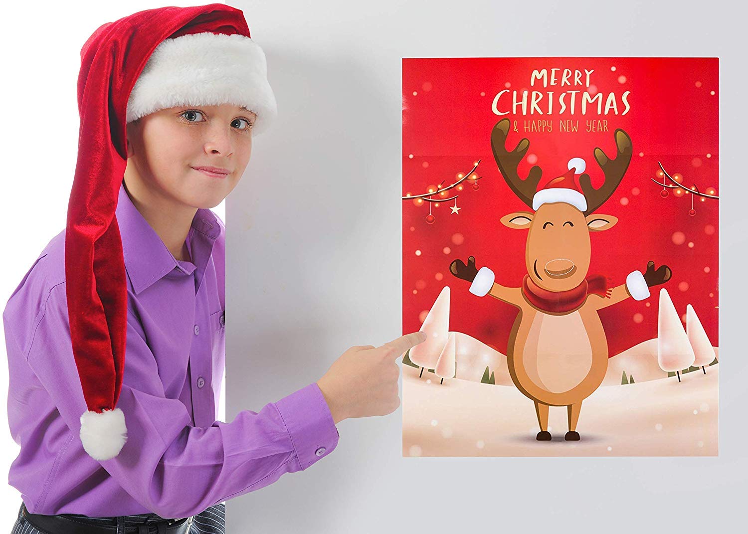 Pin The Nose On The Reindeer - Fun Christmas Party Games for Kids & Family Activities | Holiday Party Favors, Xmas Eve Entertainment & Festive Gift Ideas for Family Gatherings