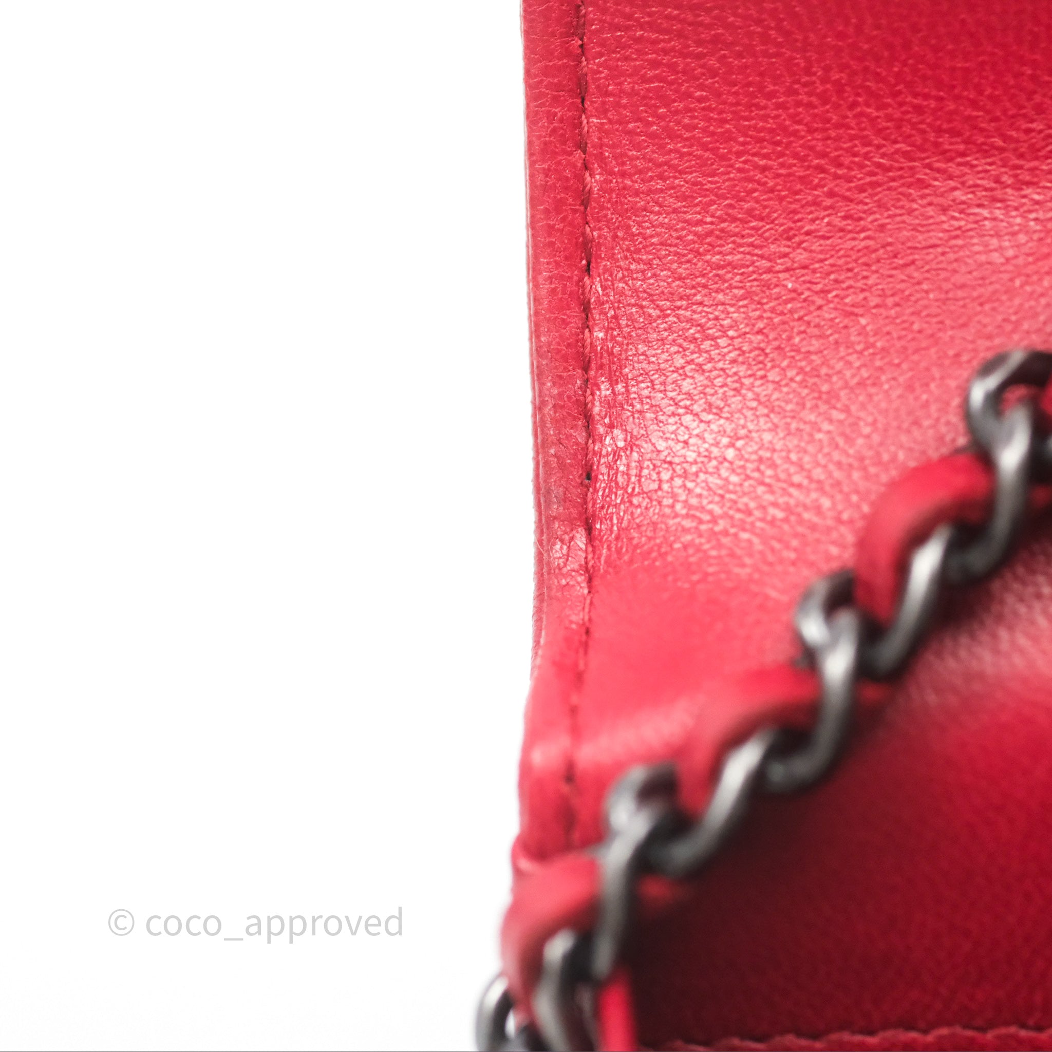 Chanel Boy Wallet on Chain WOC Red Lambskin Ruthenium Hardware - Luxury Crossbody Bag for Women, Perfect for Parties, Date Nights & Evening Events