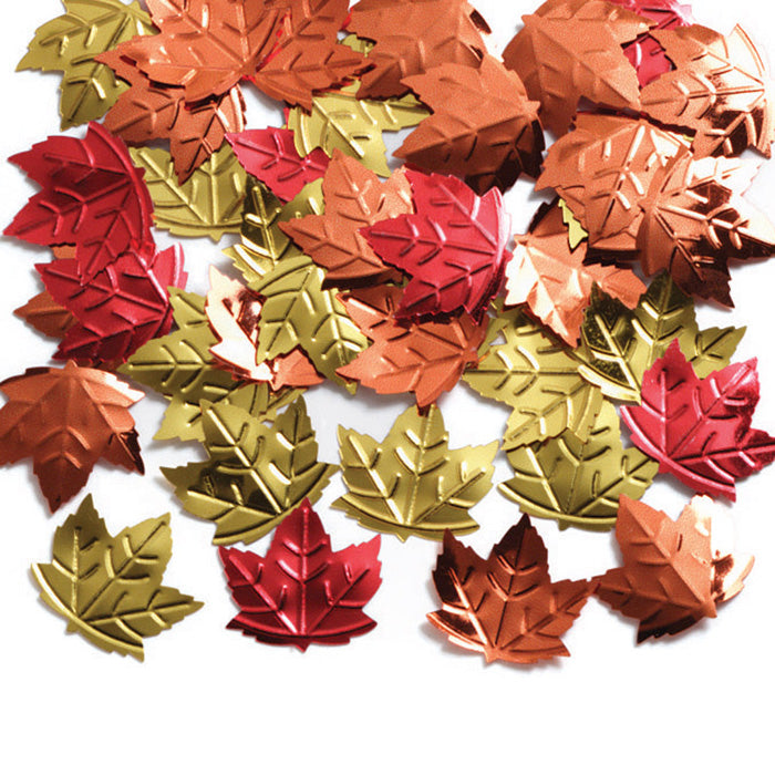 12-Piece Bulk Maple Leaf Confetti - Fall Wedding Decorations, Thanksgiving Party Supplies, Autumn Table Scatter for Seasonal Celebrations