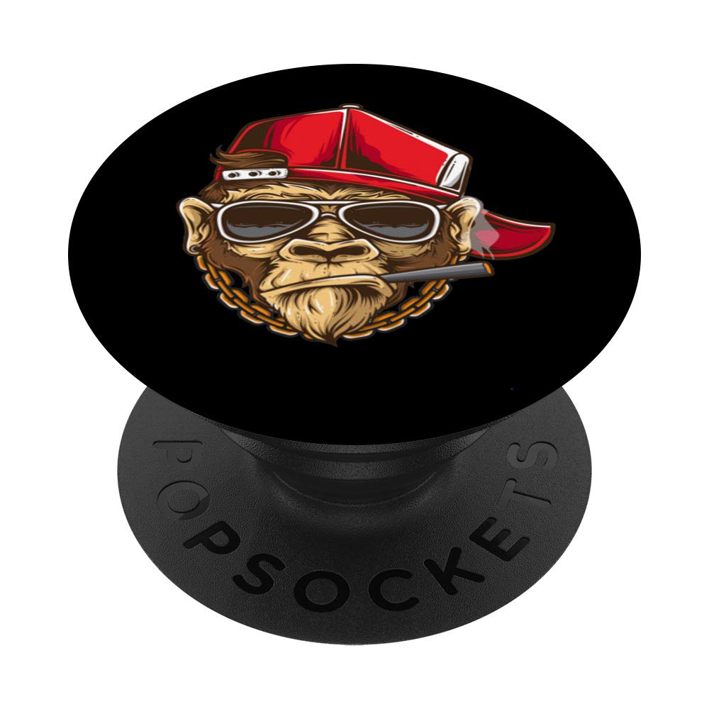 Funny Monkey Phone Grip with Hat - Hip Hop PopSockets Stand for Phones & Tablets - Perfect for Parties & Gifts