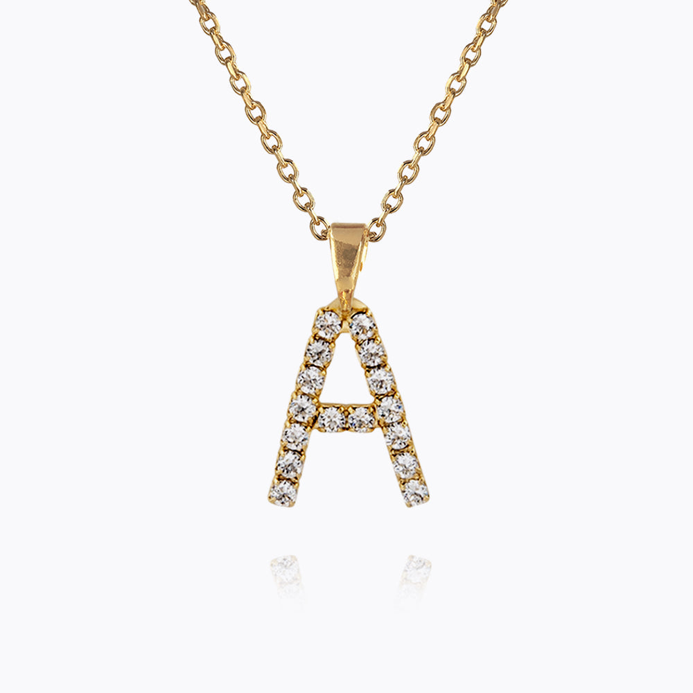 Personalized Mini Letter Necklace with Genuine Crystals - A Initial Pendant for Women | Elegant Layering Jewelry for Everyday Wear, Gifts & Special Occasions