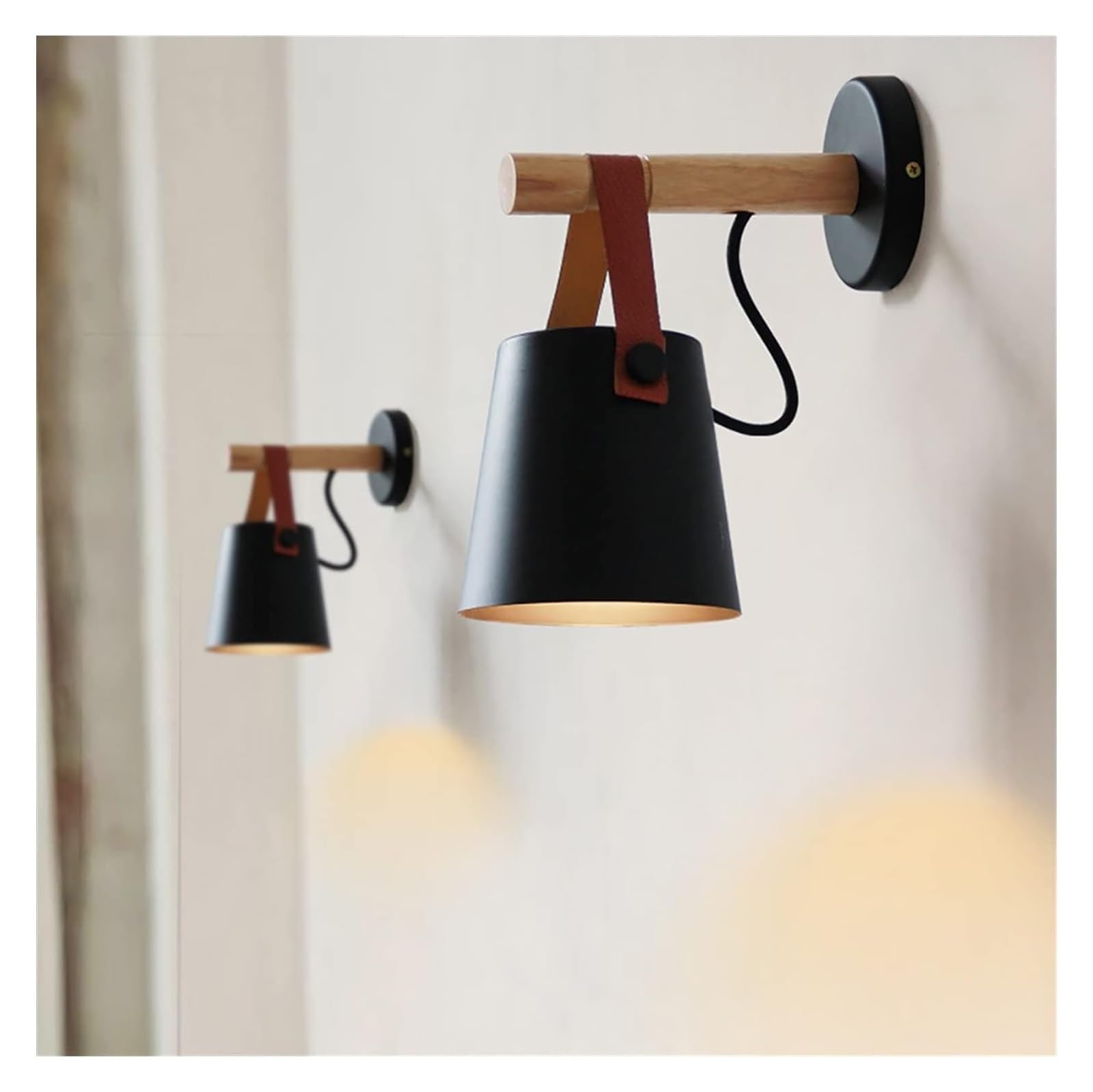 Modern 5W LED Wall Lamps - Belt Wood E27 Wall Lights for Bedroom, Living Room & Hallway - Cool White Designer Lighting for Home Decor & Ambient Illumination