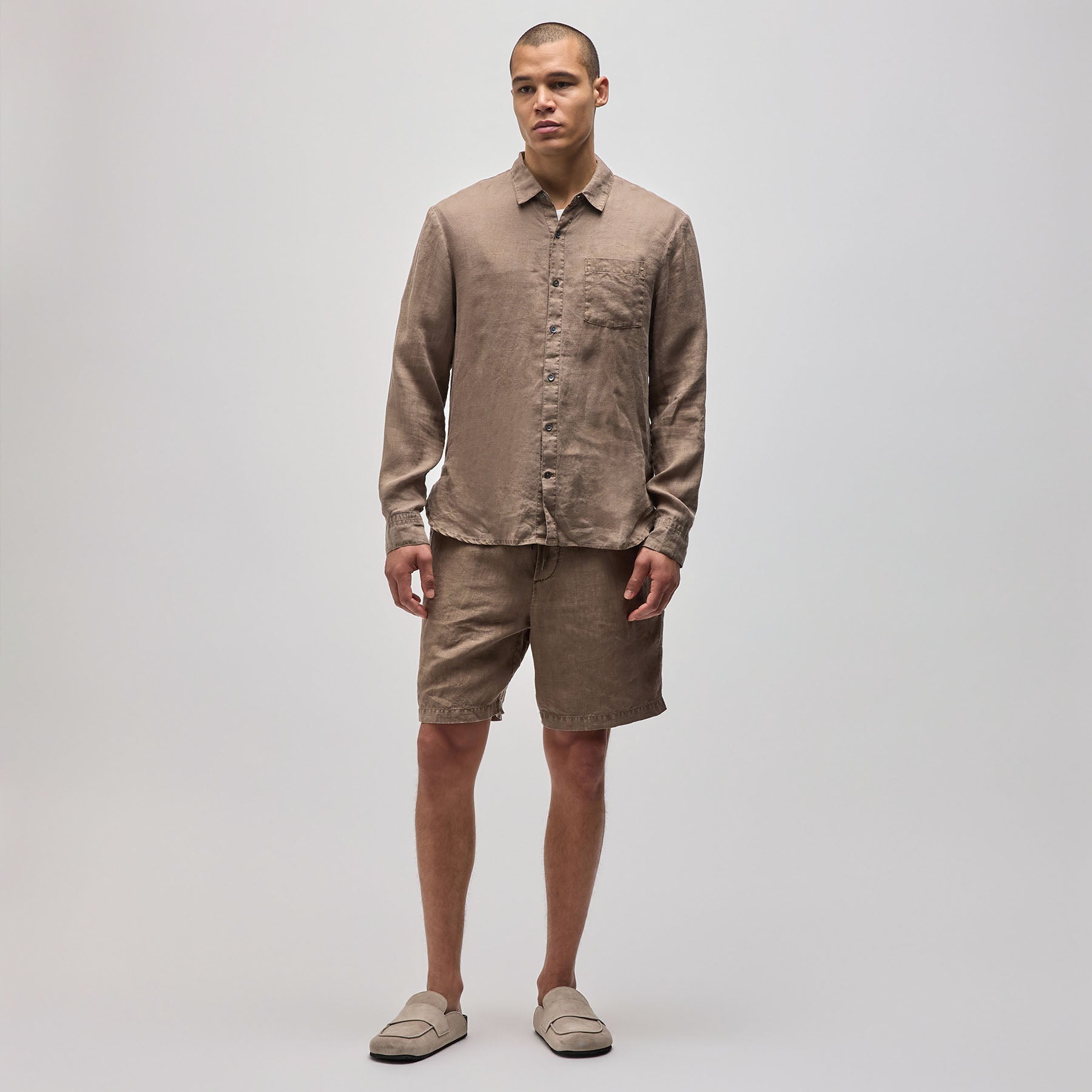 Lightweight Linen Shirt for Men - Breathable Cargo Pigment Casual Button Up - Perfect for Summer Travel & Outdoor Activities