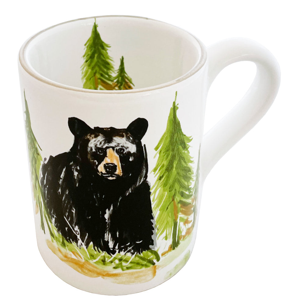 Premium Black Bear Coffee Mugs - 16oz Ceramic Travel Mug with Lid - Perfect for Camping, Hiking & Outdoor Adventures