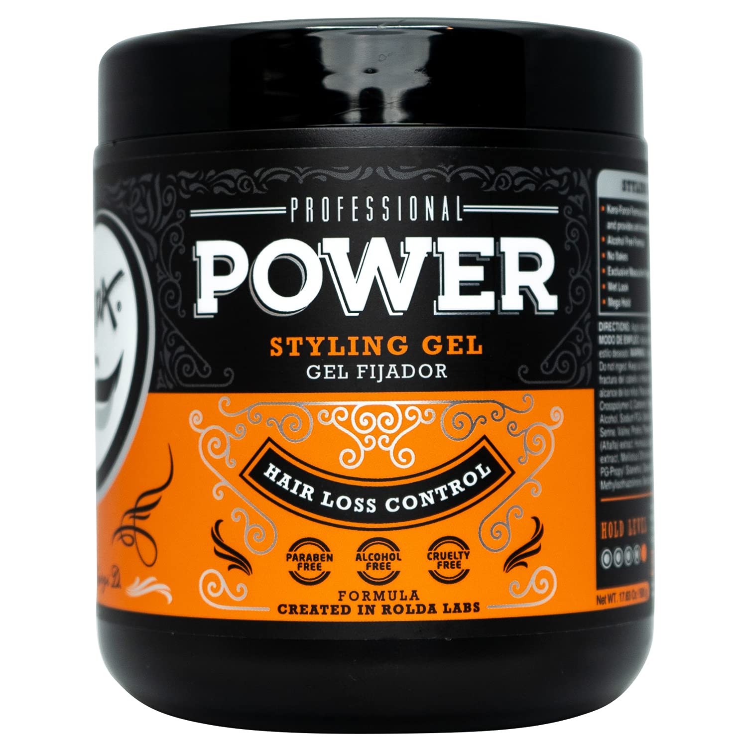Rolda Power Styling Gel for Men & Women - 17.6oz Hair Loss Control & Thickening Treatment - Strong Hold for All Hair Types - Perfect for Daily Styling, Volume Boost & Hair Growth Support