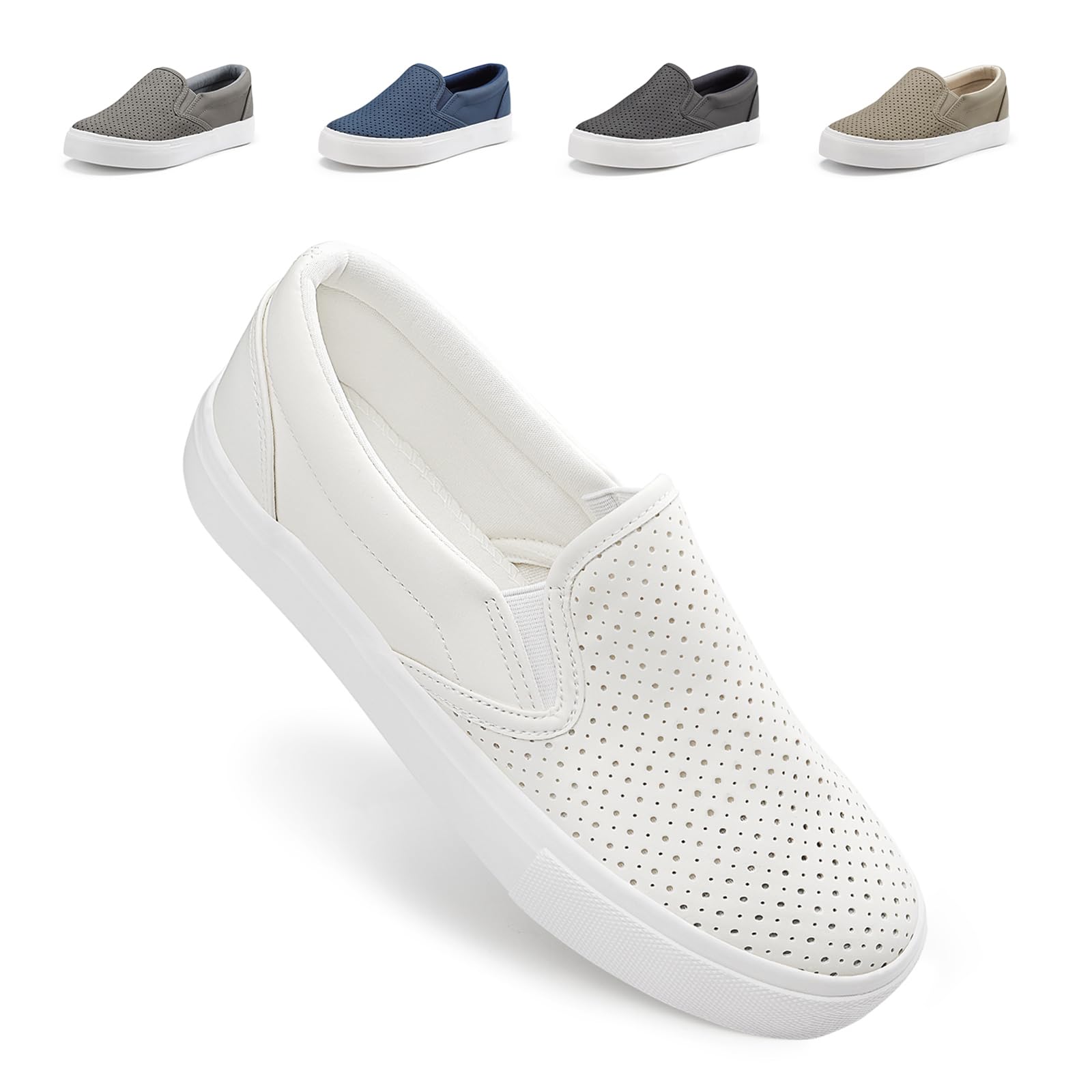 JENN ARDOR Women's Slip On Sneakers - Comfortable Memory Foam Loafers for Walking & Casual Wear | Fashionable Slip On Shoes for Women | Perfect for Work, Travel & Everyday Use