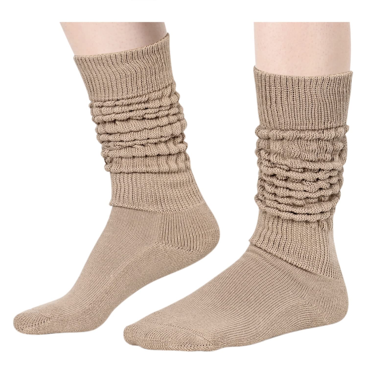 Zmart Women's Slouch Socks - Cozy Scrunch Socks 80s Retro Style, Soft Knit Ankle Socks in White, Black, Orange & Cream - Perfect for Casual Wear, Lounge & Vintage Outfits
