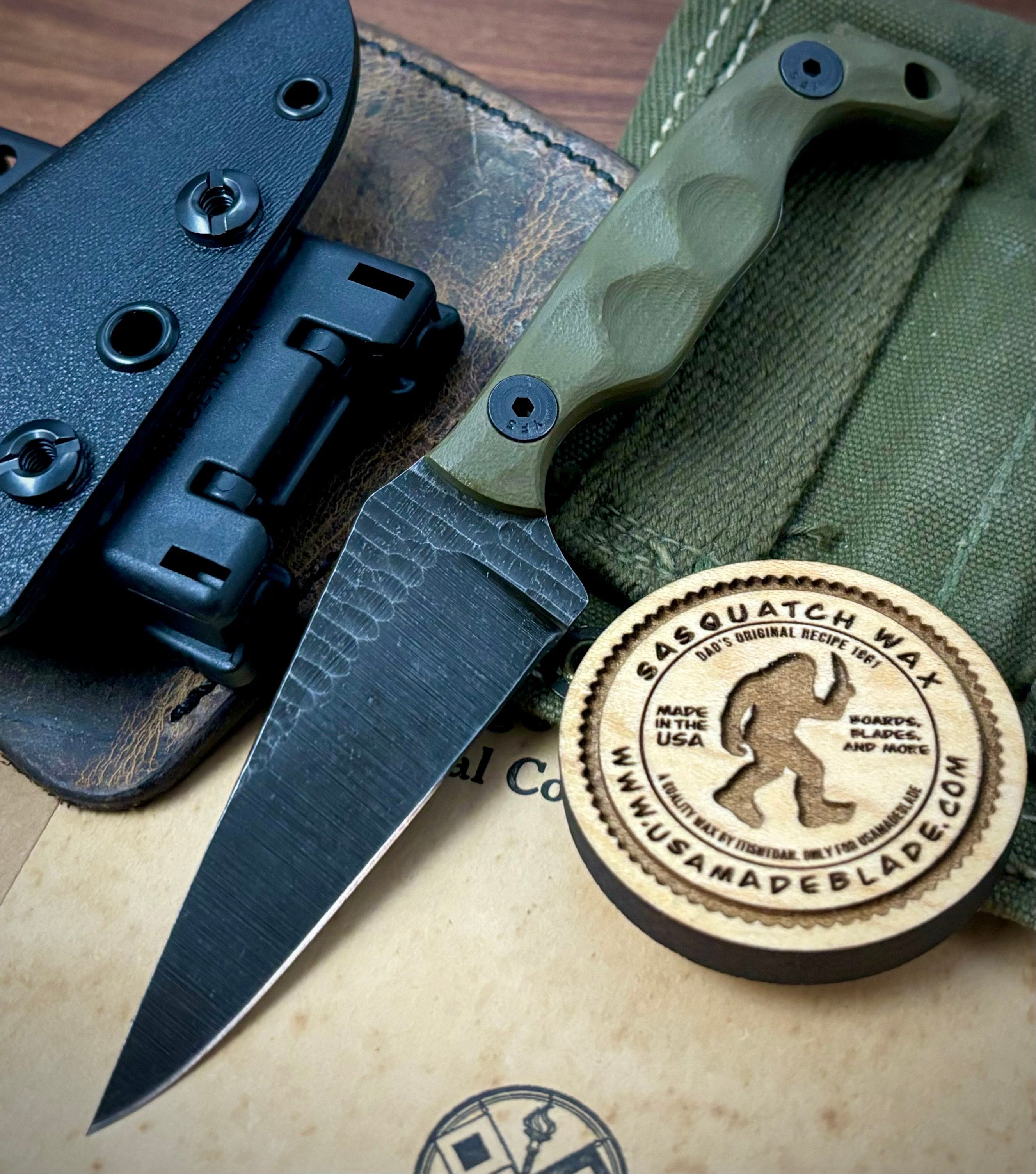 Stroup Knives Mini Pocket Knife with OD Green G10 Handle - Compact EDC Knife for Outdoor, Camping, Hiking & Everyday Carry