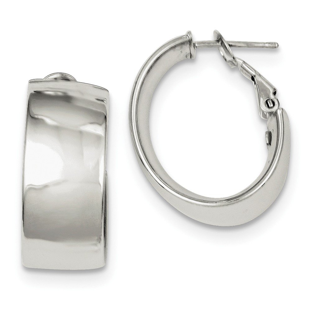 Premium Sterling Silver Polished Omega Back Hoop Earrings for Women | Classic Everyday Jewelry | Perfect for Work, Date Night & Special Occasions