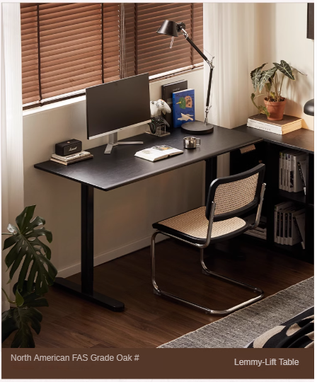 Solid Oak Wood Electric Height Adjustable Standing Desk - Ergonomic Home Office Desk for Work & Study