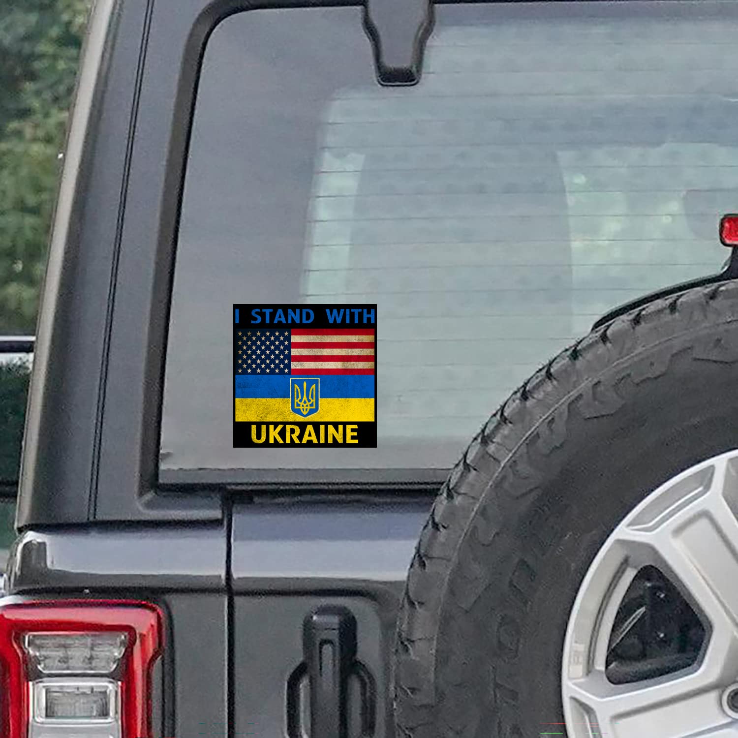 2 Pack I Stand with Ukraine Car Bumper Stickers - Waterproof Decal for Cars, Trucks, Windows, Laptops (5x5 Inch) - Show Support for Ukraine & Promote Peace - Perfect for Daily Commute, Travel & Office Use