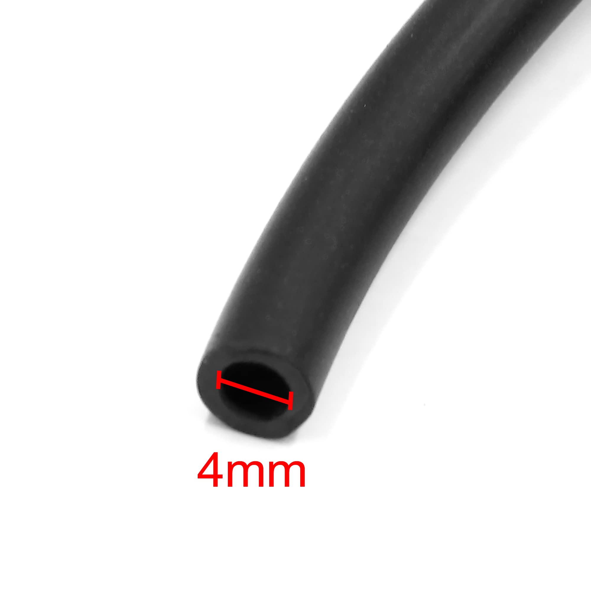 uxcell 10M 4mm Inner Diameter Black Rubber Car Vacuum Hose Water Tube Pipe with Connector - Perfect for Automotive Vacuum Systems, Water Transfer, and DIY Home Projects