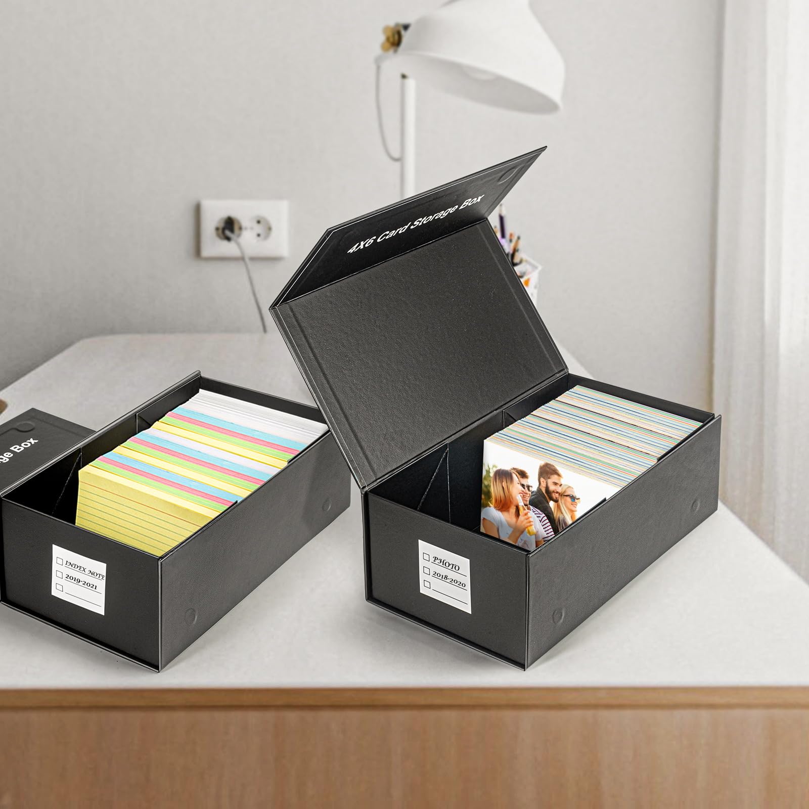 4x6 Index Card Holder Storage Box - Organizer for Recipe Cards, Flashcards & Notes - Durable Plastic Card Box - 1 Pack - Perfect for Kitchen, Office & Classroom Organization