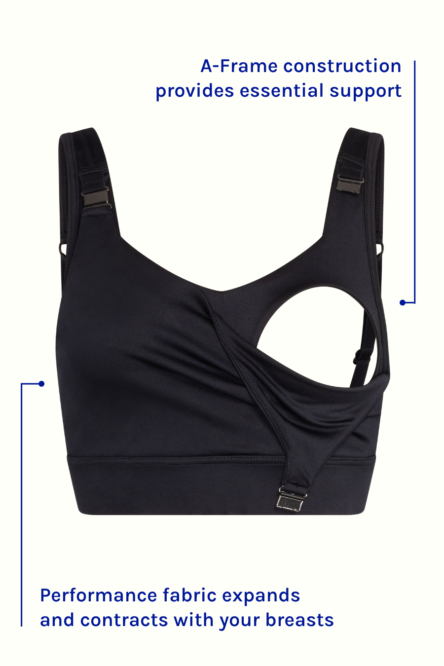 Nurture Maternity Sports Bra - Breathable Nursing Sports Bra for Pregnancy & Postpartum - Black - Perfect for Yoga, Gym Workouts & Breastfeeding Comfort