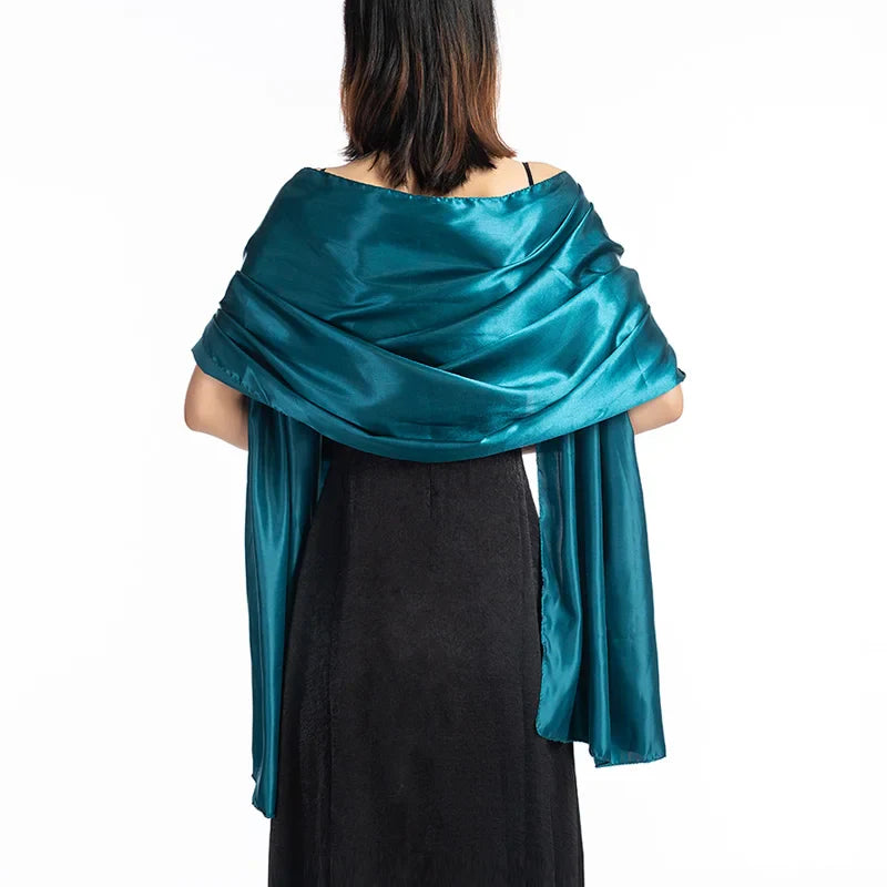 19 Colors Elegant Women's Evening Wraps & Shawls - 240x70cm Satin Formal Wedding Party Bolero - 2 Sizes Available for Special Occasions & Night Out Events