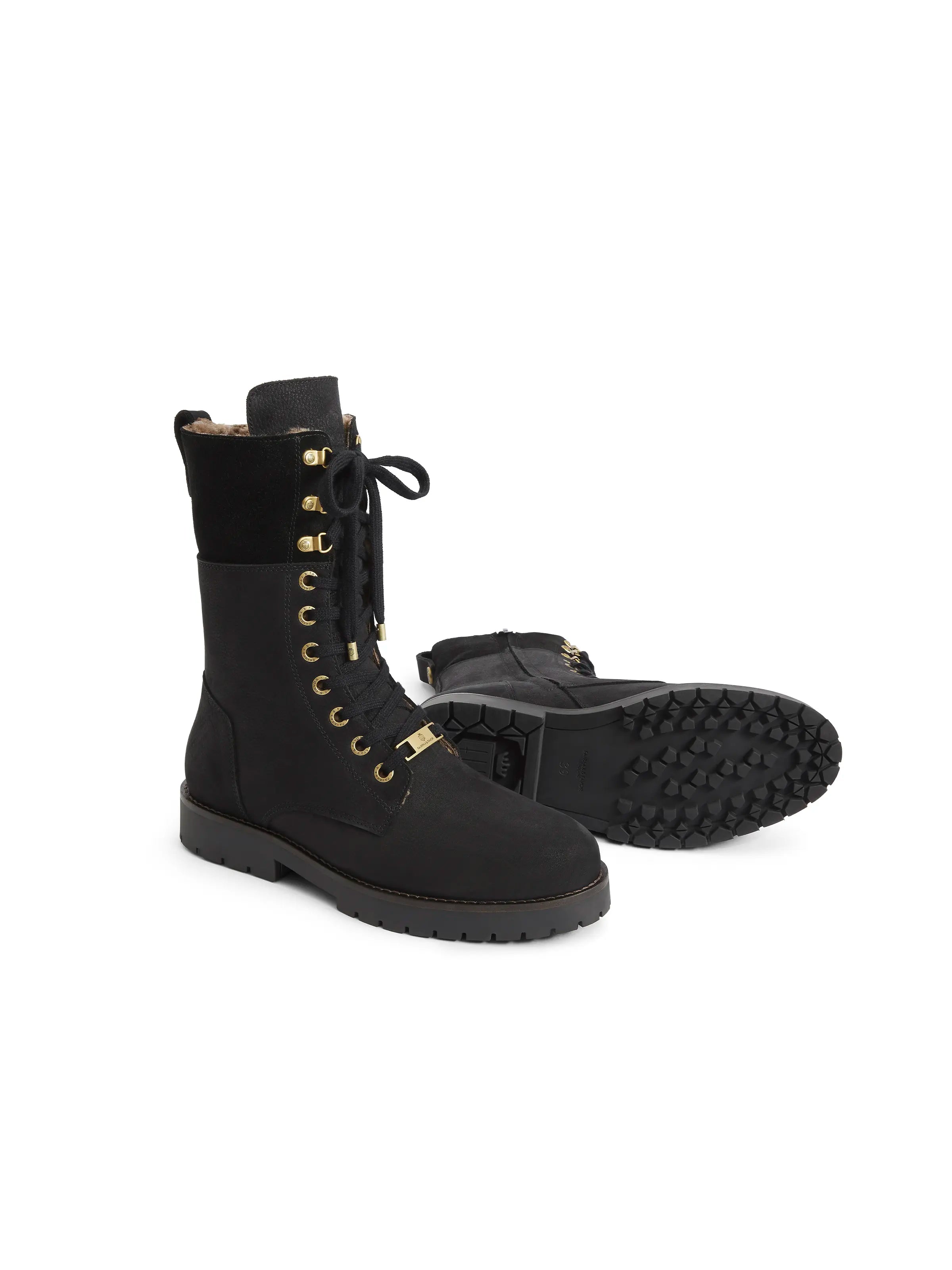 Premium Shearling Lined Anglesey Boots - Black Nubuck Leather Winter Boots (Exclusive Edition) | Warm & Stylish Footwear for Cold Weather, Outdoor Adventures & Casual Wear