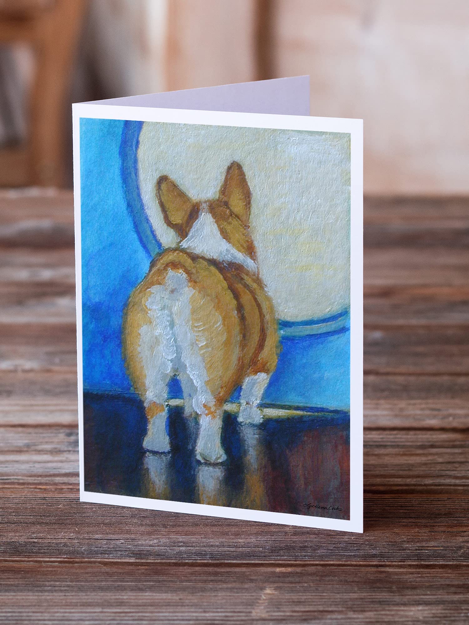 Corgi Butt Greeting Cards - Pack of 8 Blank A7 (5x7) Note Cards with Envelopes | Whimsical Dog Lover Stationery | Perfect for Birthdays, Thank You Notes & Gifts